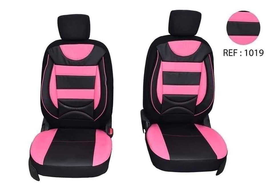 Housse standard avec siège pilote en semi-cuir, 5 places (Noir et Rose)
