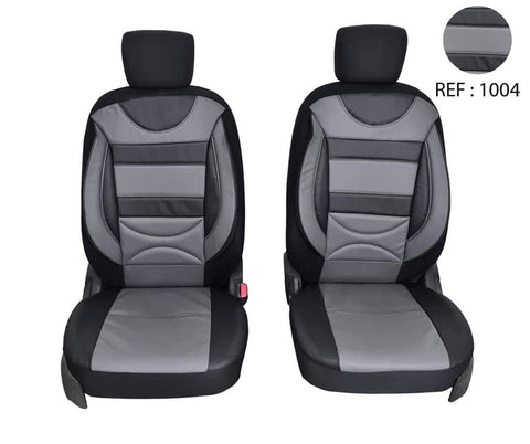 Housse standard avec siège pilote en semi-cuir, 5 places (Gris et Noir)