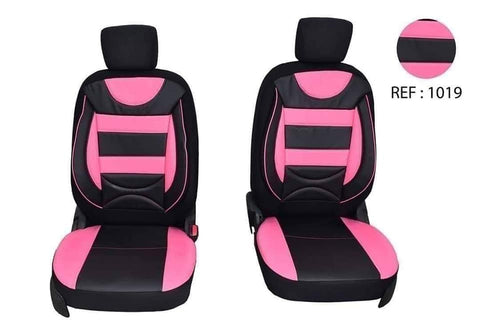 Housse standard avec siège pilote en semi-cuir, 5 places (Noir et Rose)