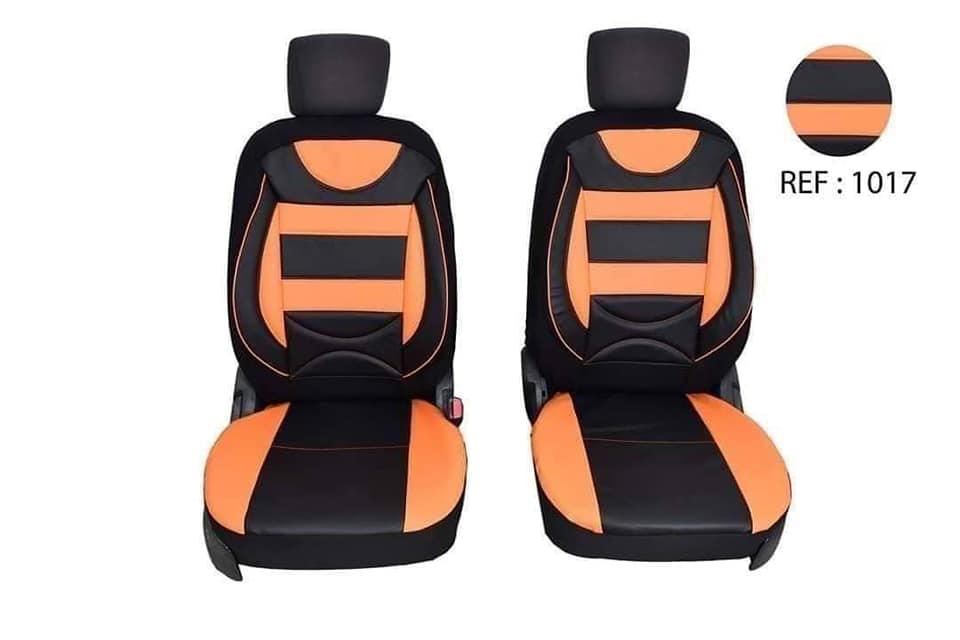Housse standard avec siège pilote en semi-cuir, 5 places (Noir et Orange)