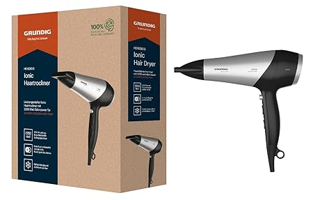 Sèche-cheveux GRUNDIG HD 6080 B – 2200W ionique, revêtement céramique, air froid