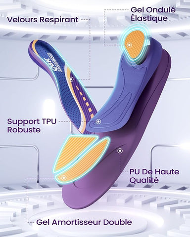 Semelles QBK Comfort – épine calcanéenne, soutien voûte plantaire et douleur talon (Taille L)