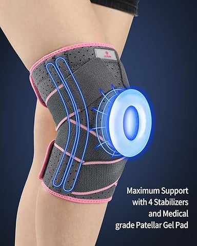 Orthèse de genou ABYON réglable – maintien renforcé pour sport et récupération.