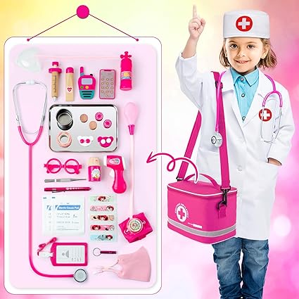 Mallette Docteur Enfant en Bois – Kit Médecin avec accessoires, dès 3 ans