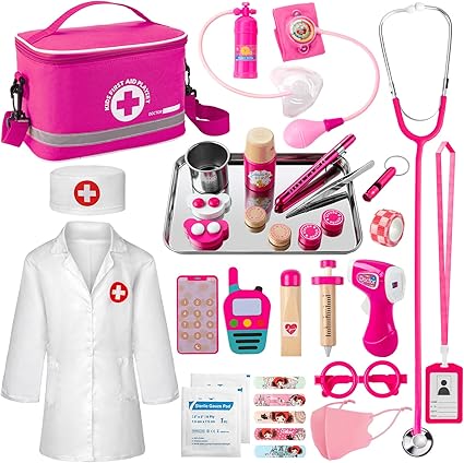 Mallette Docteur Enfant en Bois – Kit Médecin avec accessoires, dès 3 ans