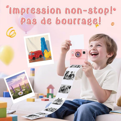 Appareil Photo Instantané Enfant – HD 1080p, Jeux & Musique