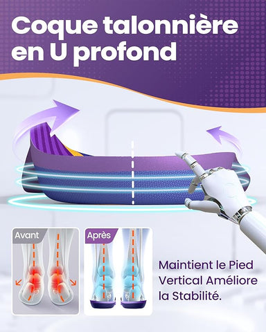 Semelles QBK Comfort – épine calcanéenne, soutien voûte plantaire et douleur talon (Taille L)