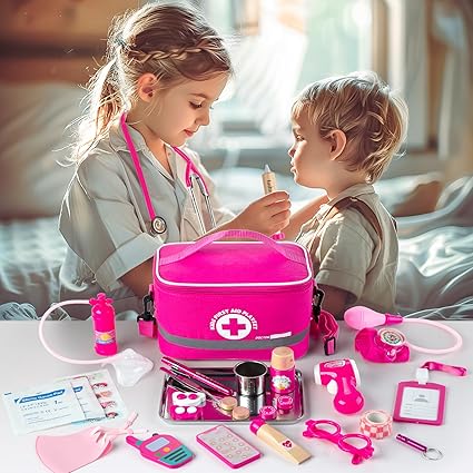 Mallette Docteur Enfant en Bois – Kit Médecin avec accessoires, dès 3 ans
